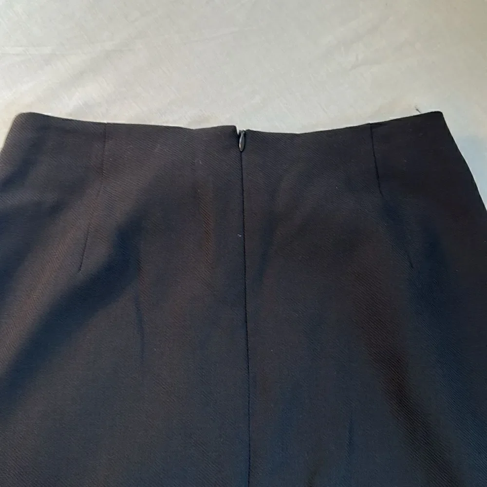 J. Crew black lined wool crepe suit skirt 21” long 13” waist zip back